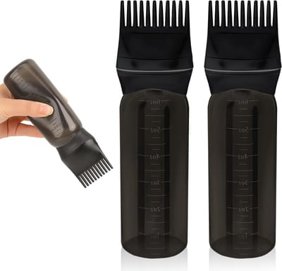 2 Stuks Haarverf Applicator Fles 180ml - Haarverf Kam, Shampoo en Olie Applicator voor Nauwkeurige Toepassing van Haarverf en Kleuring Tools