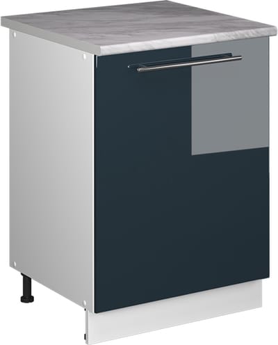 Vicco Wastafelkast Fame-Line, Donkerblauw hoogglans/Wit, 60 cm