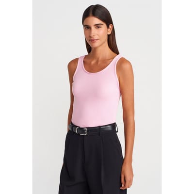 Geribbelde Mouwloze Brei Cami Blouse