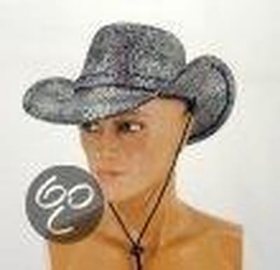 Western Cowboy hoed volwassene lederlook slangen print zilver