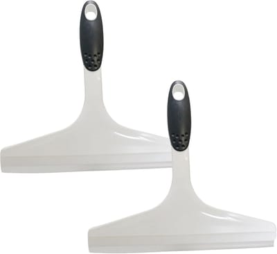 Novaliv 2X douchewisser 23,5 cm wit ergonomische handgreep waterwisser douchewisser raamwisser glaswisser badkameraccessoires douchewandwisser badkamerwisser douchewisser glaswisser
