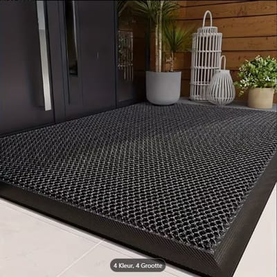 Deurmat zwart - Droogloop en schoonloopmat - rubber met backing en rand - vuilloper - antislip - 60 x 90 cm - softtouch