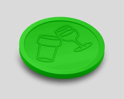 Reliëfmunten Bier en Wijn 29mm / Consumptiemunten / Betaalmunten (per 250 stuks) - FLUOR GROEN