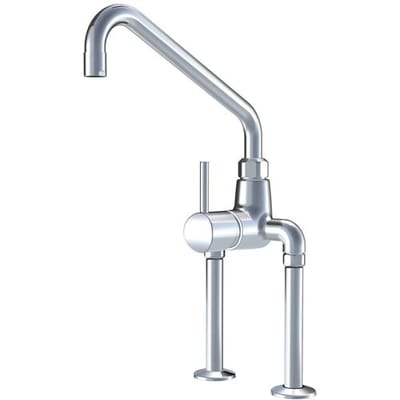 KWC Gastro single lever sink two-hole bridge mixer with raised base for professional kitchen 24.503.184.000