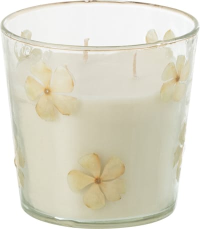 J-Line geurkaars Bloemen - glas - transparant - small - 45U
