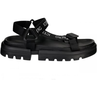 Iceberg heren leren sandalen nieuw italië - Maat: 42 black