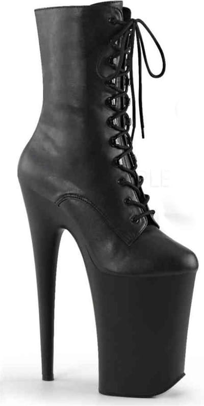 Pleaser - INFINITY-1020 Plateau Laarzen, Paaldans schoenen - Paaldans schoenen - 38 Shoes - Zwart