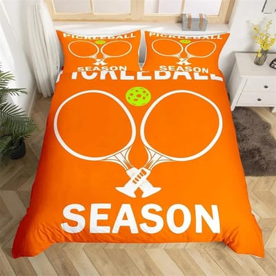 Sport Badminton Dekbedovertrek Fluorescerend Groen Roze Badmintonracket Beddengoed Collectie Sportspel Dekbedovertrek Mode Dekbedovertrek 135X200cm-2pcs