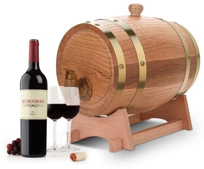 Dailygoods- Eiken Vat 3L - Houten Standaard - Whisky/Rum/Port - Verfijnde Drankdispenser - Gemakkelijk te Doseren - Comfort en Gemak - Drankvat