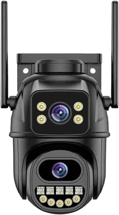 Beveiligingscamera Buiten - IP Camera WiFi - Huisbeveiliging - Dubbele Lens Dubbel Scherm - 8MP HD - Wit