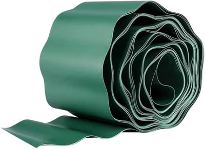 Tuinafboording Kunststof - Gazonrand Bloemperkrand - Tuin Decoreren - Eenvoudig te Installeren - 900 x 15 cm - Groen