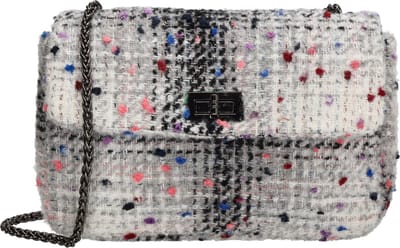 Charm London Finsbury Crossbody Schoudertas Trendy Stof - Zwart Grijs