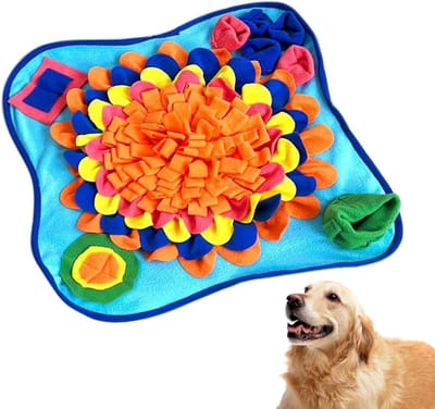 Hondenvoermat - Snuffelmat Hond - Interactief Spelen - Intelligentie Stimuleren - 24 x 23 cm - Blauw