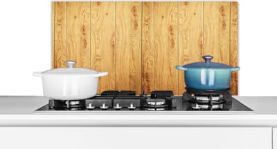 Spatscherm keuken 90x45 cm - Kookplaat achterwand Patronen - Planken - Natuur - Muurbeschermer - Spatwand fornuis - Hoogwaardig aluminium