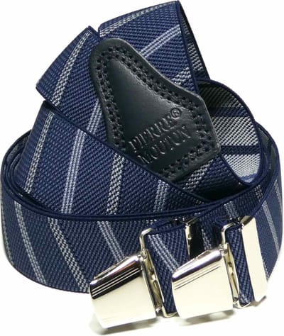 Pierre Mouton Montana Bretel - Bretels - Volwassenen - Heren - Blauw - 120cm - 3 brede clips - M - L