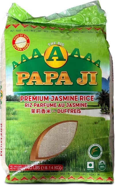 Papa ji premium jasmine rice - pandan rijst - long grain white pandan rice from Vietnam