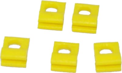 5x Clip voor tuigen - winder - plankje - rekje - dobber - geel - vissen
