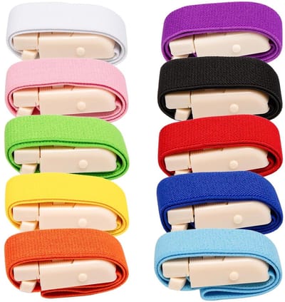 Allecto Plus - 10 stuks aderstuwers met release-gesp voor bloedafname - tourniquet voor kamperen, wandelen, vechten, bergbeklimmen