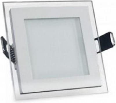 6w Led paneel - inbouwspot - Vierkant - Glas - 3000K - Warm wit