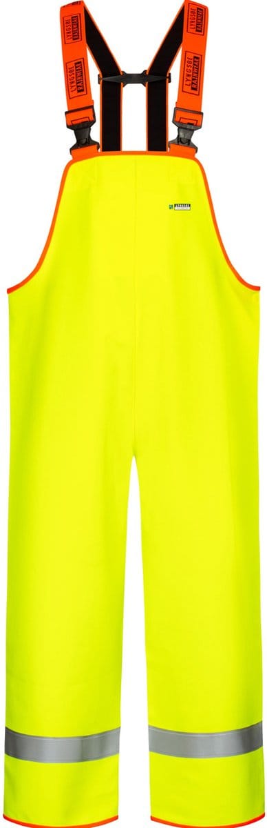 Lyngsøe Rainwear Vissers amerikaanse overall neon geel / donkerblauw L
