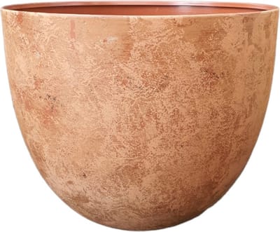 Mica Decorations 2STUKS ,Metalen bloempot bruin H19,5 x D24cm