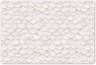 Placemats 45x30 cm - Placemat kunststof - 1 stuk - Schubben - Wit - Elegant - Borden onderleggers - Decoratie voor op tafel - Keuken tafeldecoratie accessoires - Vinyl onderlegger - Tafelversiering