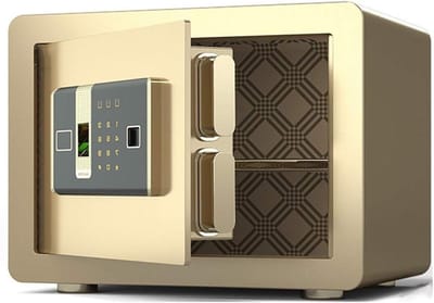 Kluis Met Beveiligingsfunctie, Geldkluis, Kluis Met Keypad, Professionele Stalen Kluis Voor Thuis, Kantoor, Keuken, Wandkluis, Goudkleurig.,Gold-A