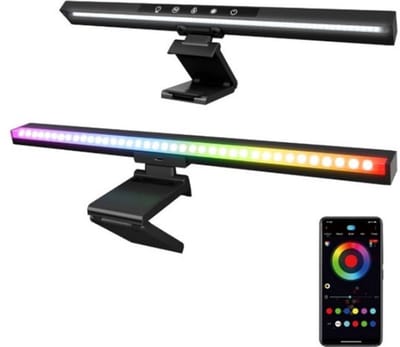 Computermonitor lichtbalk-Slimme LED-schermlamp-Koel warm licht en RGB-achtergrondverlichting-APP- en aanraakbediening-Anti-reflectie-e-Reading Oogverzorgende Bureaulamp-Dimbaar-USB-aangedreven lamp-voor gamen/werken