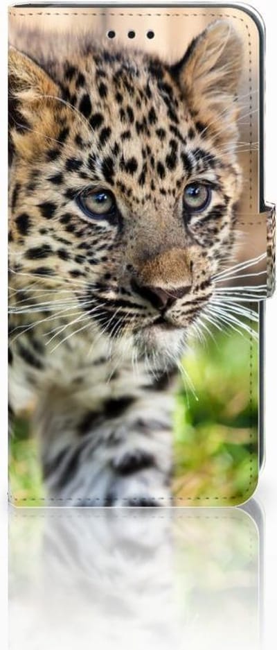 Xiaomi Mi A2 Lite Telefoonhoesje met Pasjes Baby Luipaard