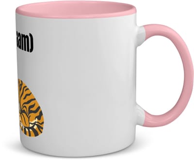 Akyol - tijger met eigen naam koffiemok - theemok - roze - Tijger - dieren liefhebber - iemand die houdt van tijgers - verjaardag - cadeau - kado - geschenk - 350 ML inhoud