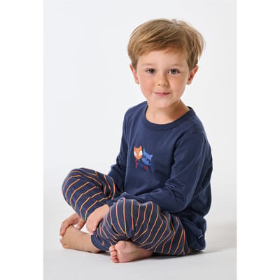 Lange pyjama met manchetten, met streepjes, kleur curry - Kids Nightwear 104