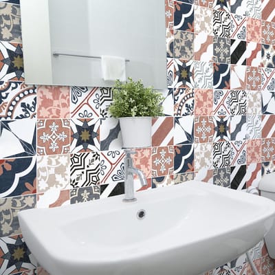 Zelfklevende tegelmuurstickers voor keuken en badkamer - 30 authentieke PIO cementtegelstickers - 30 stickers 20x20cm