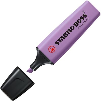 STABILO® BOSS ORIGINAL markeerstift NatureCOLORS Wildflower, wigvormige punt, lijndikte 2-5 mm, schrijfkleur violet, anti-uitdroogtechnologie, 1 stuk