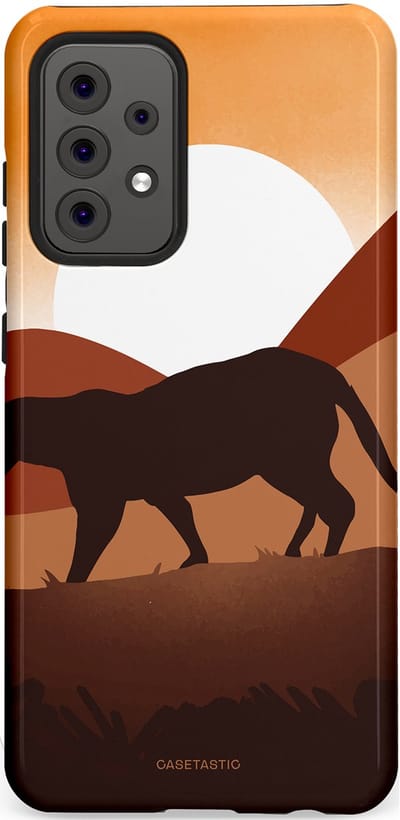 Casetastic Hoesje Geschikt voor Samsung A52 (4G/5G/s) - Stijlvolle Beschermende Duo-layer Case - Zonsondergang Safari
