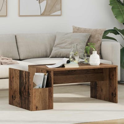 vidaXL - Salontafel - Oudhout - 90 - x - 45 - x - 35 - cm - Bewerkt - hout