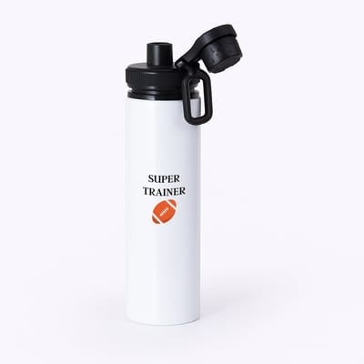 Hacebo® - Super trainer waterfles met draaidop zwart - Sport - coach - Rugby bal - Trainer - geschenk - verjaardag - love gift - water fles - 850ML