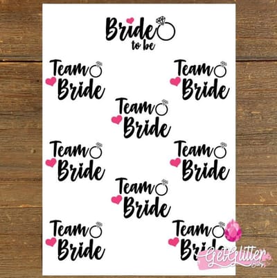 GetGlitterBaby® - Pols Plak Tattoos / Tijdelijke Tattoo Vrouwen - Vrijgezellenfeest Versiering Decoratie Vrouw - Bride to be / Team Bride