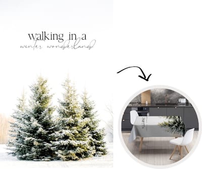 Kerst Tafelkleed - Kerstmis Decoratie - Tafellaken - Kerstboom - Sneeuw - Winter - 180x260 cm - Kerstmis Versiering