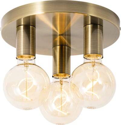 QAZQA facil - Moderne Plafondlamp - 3 lichts - Ø 25 cm - Brons - Woonkamer | Slaapkamer | Keuken