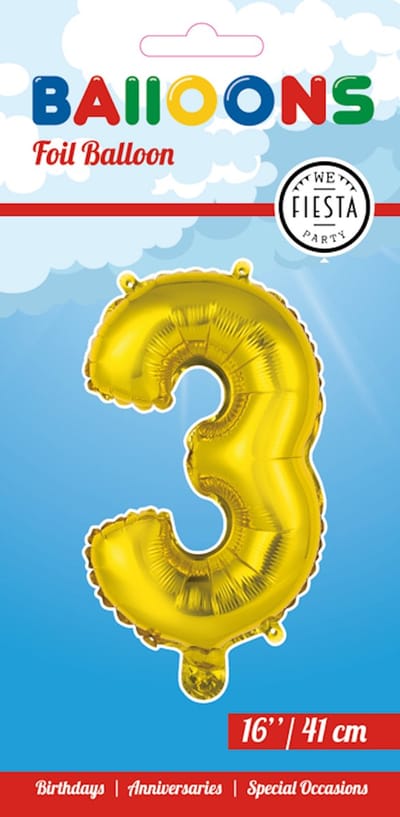 Folieballon 16" nmr. 3 - Goud