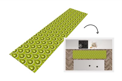 Keukenloper 200x50 cm - Keukenmat vinyl Patronen - Retro - Regen - Druppel - Groen - Keukenmatten loper - Keuken vloerkleed tapijt