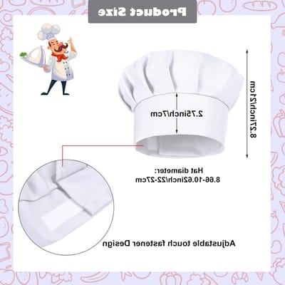 Verstelbare Kookmutsen voor Kinderen - Unisex Chef Hats voor Leeftijd 2-5, Perfect voor Koken, Bakken en Creatieve Keukenactiviteiten