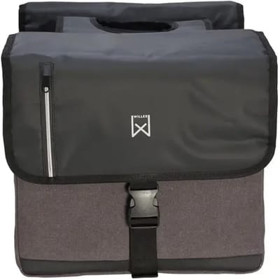 Willex - Dubbele Canvas Bisonyl Tas - 30 Liter - Universele Bevestiging - Zwart/Grijs
