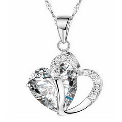 Lumici® | Amethist Ketting - Wit Hartje - Steen - Liefde - Relatie - Geschenk - Natuur - Zomer - Lente - Cadeau Voor Vrouwen - Moederdag Cadeau - Valentijn - Liefde - Verrassing - Zilver