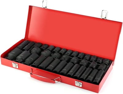 35-delige doppen- en dopsleutelset 1/2 inch 8-38mm - Metrisch - Binnenzeskant dopsleutels - Zeskantmoeren - Met draagtas .