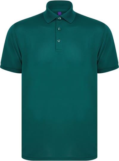 Henbury Herenpolo in gerecycleerd polyester H465 - Bottle Green - XS