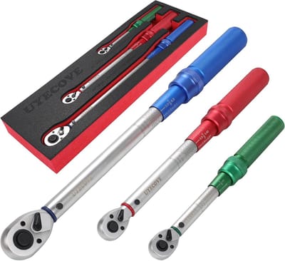 Dopsleutel Set 3-delig, 1/4 3/8 1/2 Inch Momentvoeler Set met Opbergbak