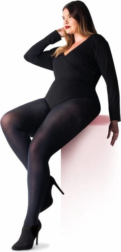 Pretty Polly Panty - Maillot - Plush - Matte Panty - Curves - Opaque - Grote Maten - Maatje Meer - Plus Size - Dikke Panty - 60 Den. - 3XL - 60/66 - Zwart