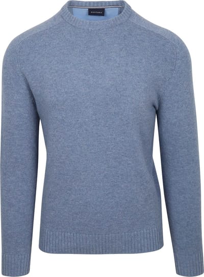 Suitable Lamswol Trui Ronde Hals Lichtblauw - Maat XL - Heren - Pullover - Sweater