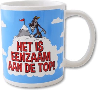 Funny Mug Eenzaam aan de top